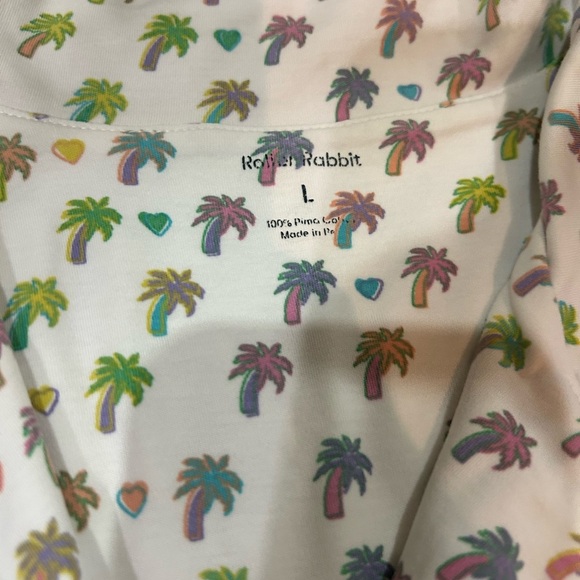 Roller Rabbit Palm Dreams Polo Pajama Top ONLY large - Picture 2 of 4